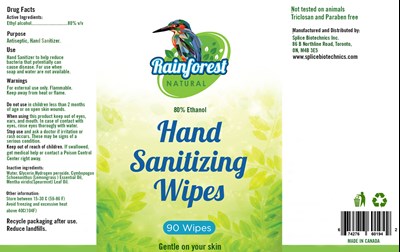 Label (Rainforest Natural Ethanol Wipesusafdacder)